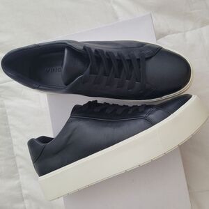 Vince Benfield Black Leather Sneakers Contemporary Timeless Fall